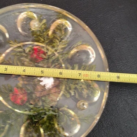 Vintage Deviled Egg Lucite Acrylic Pressed Flowers - Picture 5 of 5